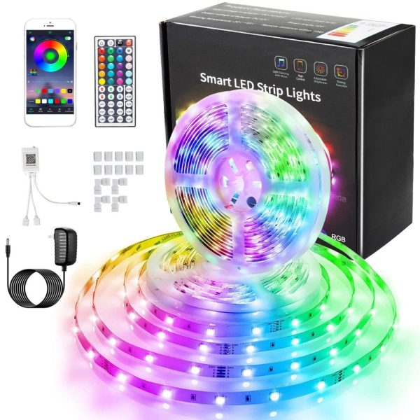 Lawn Lamps |   Deal RGB LED Strip Lights 10M 300LEDs 5050RGB Light Strip IP65 Waterproof LED Tape Light APP Control Adjustable Brightness Timing Function for Christmas Party Bar Home Decor Rgb Lawn Lamps Lawn Lamps