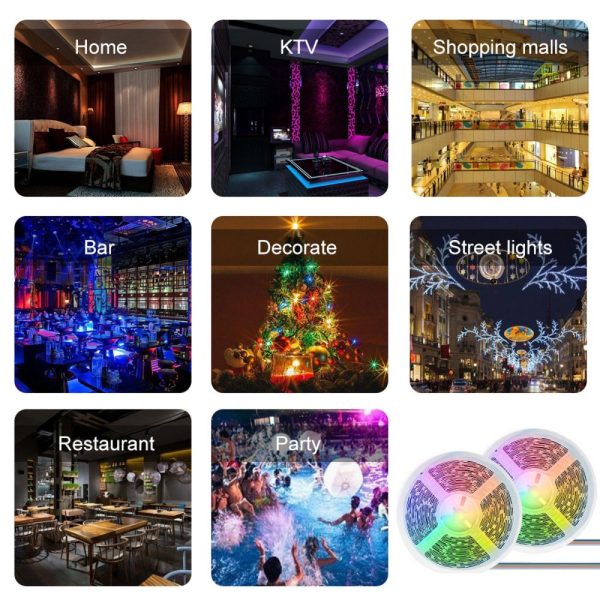 Lawn Lamps |   Deal RGB LED Strip Lights 10M 300LEDs 5050RGB Light Strip IP65 Waterproof LED Tape Light APP Control Adjustable Brightness Timing Function for Christmas Party Bar Home Decor Rgb Lawn Lamps Lawn Lamps