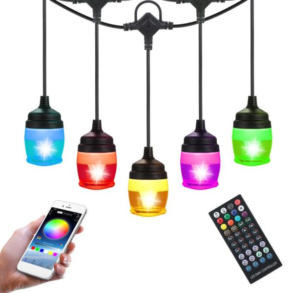 Lawn Lamps |   LEDs String Light with 12pcs Shatterproof Light Bulbs Dimmable Multi-color Changing Mode Warm + White + Multi-Color Lawn Lamps Lawn Lamps