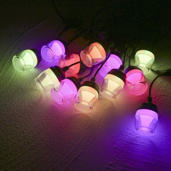 Lawn Lamps |   LEDs String Light with 12pcs Shatterproof Light Bulbs Dimmable Multi-color Changing Mode Warm + White + Multi-Color Lawn Lamps Lawn Lamps