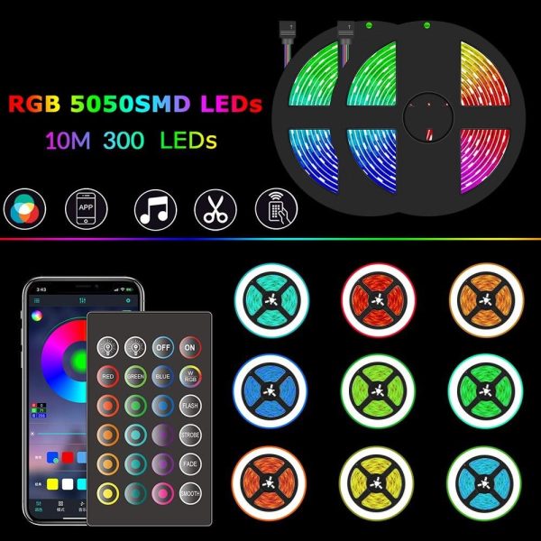 Lawn Lamps |   Smart Wifi LED RGB Strip Lights 32.8ft. 5050 Color Changing Lights Lawn Lamps Lawn Lamps