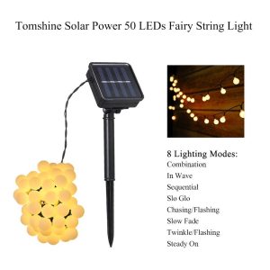 Lawn Lamps |   Solar Powered 50 LEDs String Light Warm White Lawn Lamps Lawn Lamps