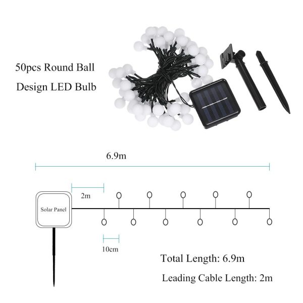 Lawn Lamps |   Solar Powered 50 LEDs String Light Warm White Lawn Lamps Lawn Lamps