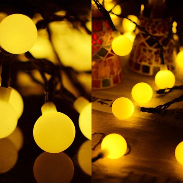 Lawn Lamps |   Solar Powered 50 LEDs String Light Warm White Lawn Lamps Lawn Lamps