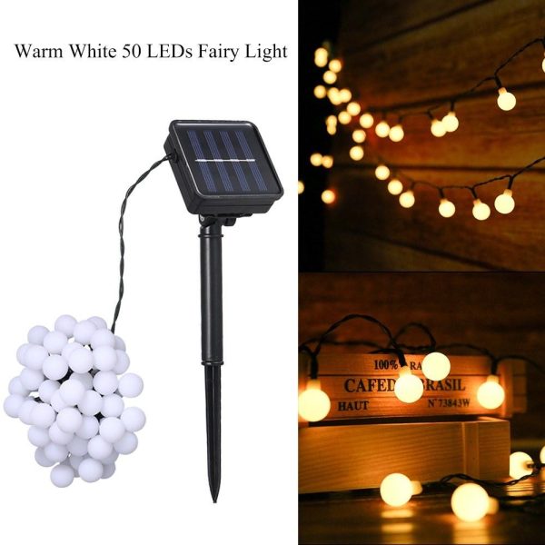 Lawn Lamps |   Solar Powered 50 LEDs String Light Warm White Lawn Lamps Lawn Lamps