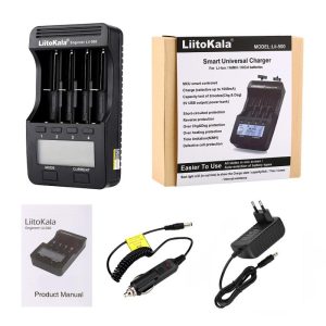 LED Solar Lights |   Lii-500 Battery Charger Smart Charger w/ 4 Battery Slots LCD Display for Ni-MH Ni-Cd Li-ion Rechargeable Batteries Holder Black Flashlights & Accessories Black