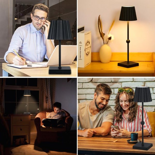 Novelty lighting |   Bedroom Eye Care Rechargeable Desk Lamp Bedside Lamp Touchable Ambient Night Light Black LED Lighting Black