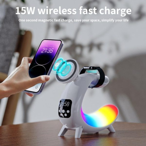 Novelty lighting |   Bedside Table Lamp Colorful Night Light Wireless Charging for Cell Phone Watch Headphones Can be used as BT Audio/Clock/Ambient Light White LED Lighting Novelty lighting