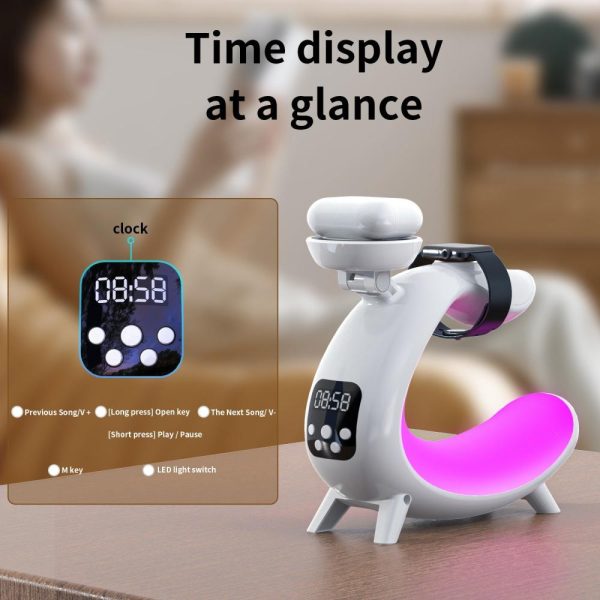 Novelty lighting |   Bedside Table Lamp Colorful Night Light Wireless Charging for Cell Phone Watch Headphones Can be used as BT Audio/Clock/Ambient Light White LED Lighting Novelty lighting