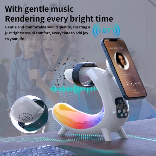 Novelty lighting |   Bedside Table Lamp Colorful Night Light Wireless Charging for Cell Phone Watch Headphones Can be used as BT Audio/Clock/Ambient Light White LED Lighting Novelty lighting