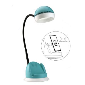 Novelty lighting |   Desk Lamp with Wireless Charger USB Charging Port Blue LED Lighting Blue