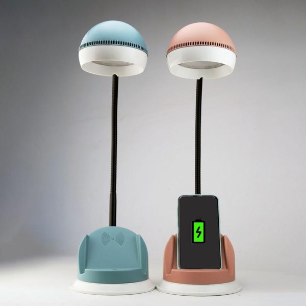 Novelty lighting |   Desk Lamp with Wireless Charger USB Charging Port Blue LED Lighting Blue