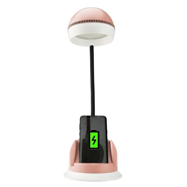 Novelty lighting |   Desk Lamp with Wireless Charger USB Charging Port Pink LED Lighting Novelty lighting