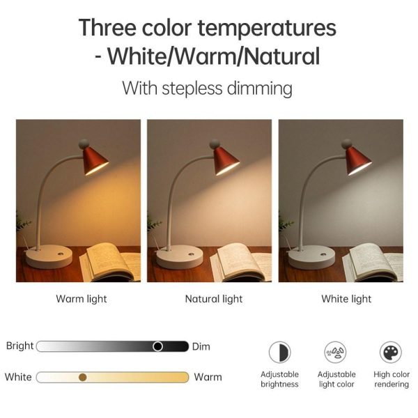 Novelty lighting |   LED Eye Caring Desk Lamp 3 Color Dimmable 10 Brightness 2700-6500K Touch Button by USB Charging LED Lighting Novelty lighting