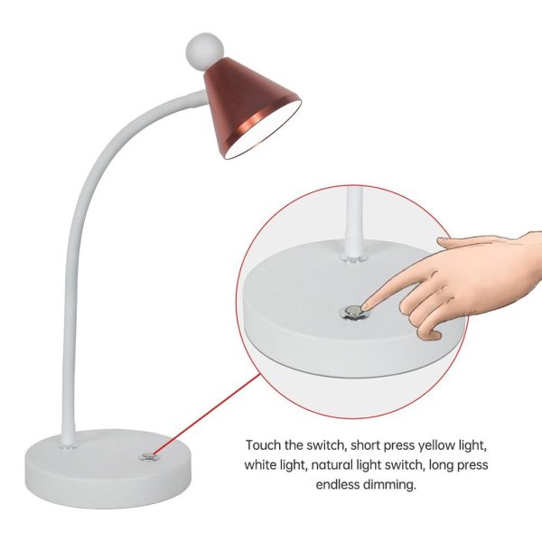 Novelty lighting |   LED Eye Caring Desk Lamp 3 Color Dimmable 10 Brightness 2700-6500K Touch Button by USB Charging LED Lighting Novelty lighting