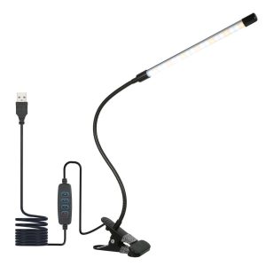 Novelty lighting |   LEDs Clip-on Desk Lamp Dimmable Flexible Lighting Angle Reading Light 3 Lighting Modes & 10 Brightness Levels Black LED Lighting Black