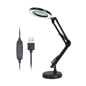 Novelty lighting |   Magnifying Glass Magnifier with 64 LEDs Desk Light Table Lamp 8X Magnification Table Light Black LED Lighting Black