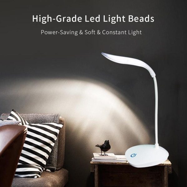 Novelty lighting |   Rechargeable Led Desk Lamp Portable USB Charging and Plug-in 360° Flexible Hose Reading Lamp White LED Lighting Novelty lighting