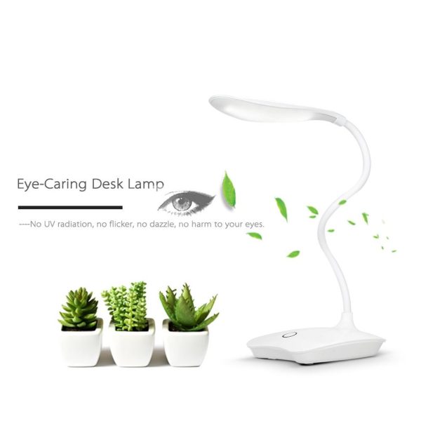 Novelty lighting |   Ultralight White LED USB Rechargeable Dimmable Eye-Caring Desk Lamp Touch Control Table Light LED Lighting Novelty lighting