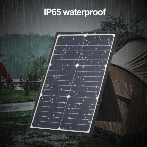 Other |   50W Flexible Solar Panel Kit Portable Solar Charging Panel with Handle Solar Cell Solar Charger IP65 Waterproof for Home Car Boat Indoor Outdoor Use Black LED Lighting Black