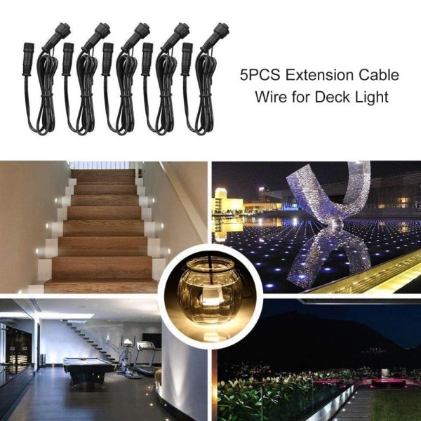 Other |   5PCS Extension Cable Wire for Deck Light Black Black