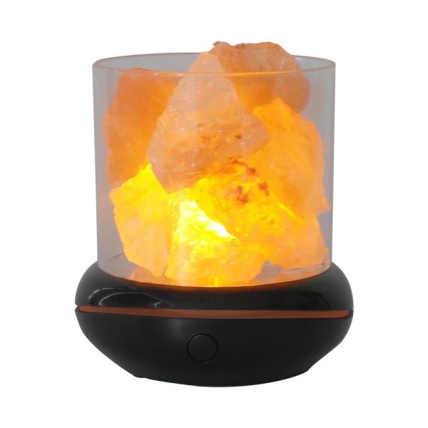 Other |   7 Colors LED Salt Lamp Himalayan Salt Stone Night Light  Aromatherapy Diffuser Black LED Lighting Black