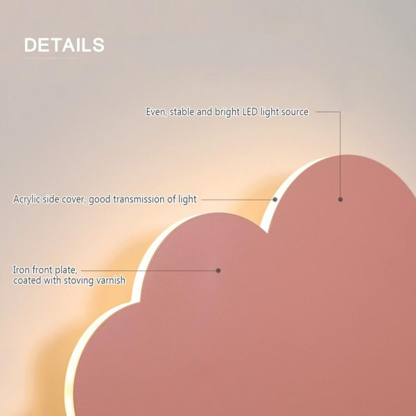 Other |   Cloud Wall Light for Kids Room LED Night Lamp Decorative Wall Lights Pink LED Lighting Other