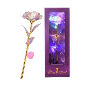 Other |   Colorful Galaxy Rose Mother’s Day Gifts Golden Foil Roses with LED Lights Gifts for Birthday Valentine’s Day Multicolor LED Lighting Multicolor