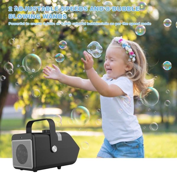 Other |   DC 5V Bubble Machine Automatic Bubble Blower Bubble Maker Black LED Lighting Black