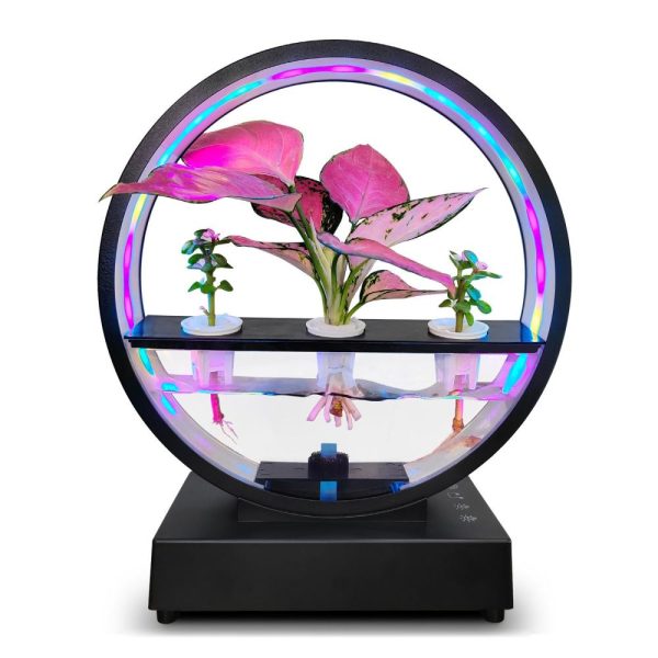 Other |   Decorative RGB Atmosphere Lamp Ornament Plant Growth Light Hydroponic Ecological System Black LED Lighting Black