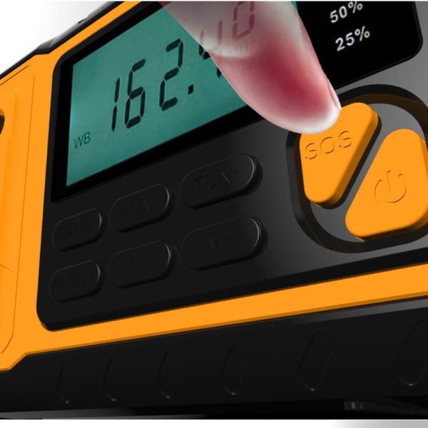 Other |   Emergency Weather Radio Outdoor Solar Hand Crank Radio Flashlight Reading Lamp SOS Alarm Black & Orange LED Lighting Black & Orange