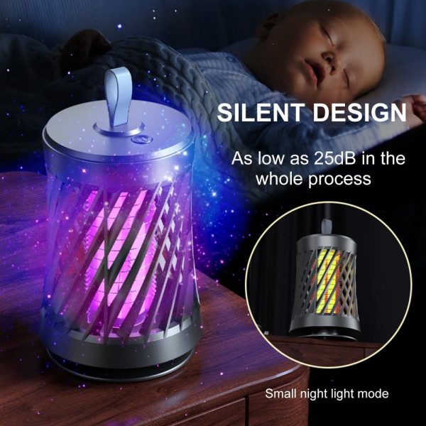 Other |   Household Mosquito Killing Lamp Hanging Mosquito Killer Lamp Electric Shock Mosquito Zapper(Battery Powered) Grey2 LED Lighting Grey2