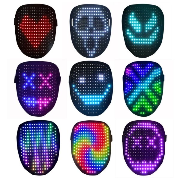 Other |   LED Luminous Facemask Light-up Face Mask Costume Mask Gesture Sensing Control Black LED Lighting Black