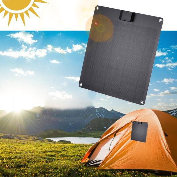 Other |   Monocrystalline Silicon Outdoor Cell Phone Solar Charging Panel Mobile Power Solar Charger Black LED Lighting Black