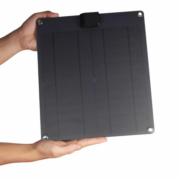 Other |   Monocrystalline Silicon Outdoor Cell Phone Solar Charging Panel Mobile Power Solar Charger Black LED Lighting Black