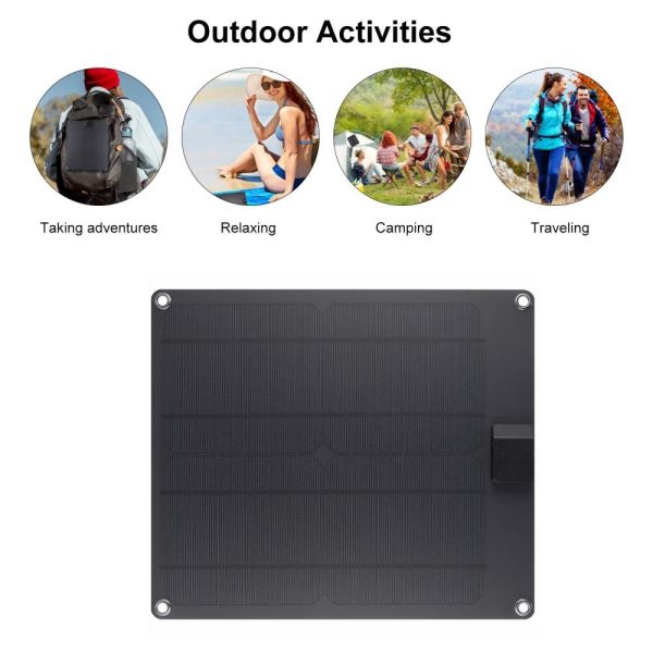 Other |   Monocrystalline Silicon Outdoor Cell Phone Solar Charging Panel Mobile Power Solar Charger Black LED Lighting Black