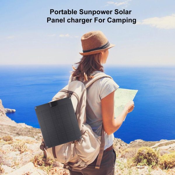 Other |   Monocrystalline Silicon Outdoor Cell Phone Solar Charging Panel Mobile Power Solar Charger Black LED Lighting Black