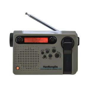 Other |   Outdoor Emergency Radio Solar Powered AM FM SW Radio Hand Crank with LED Flashlight 2000mAh Battery SOS Alarm Dark Green LED Lighting Dark Green