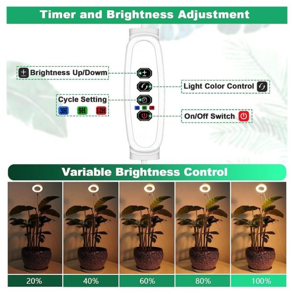 Other |   Plant Grow Light Floor Lamp Floor Model Full Spectrum Sunlight Large Potted Plant Fill Light 3/9/12 Hours Timing White LED Lighting Other