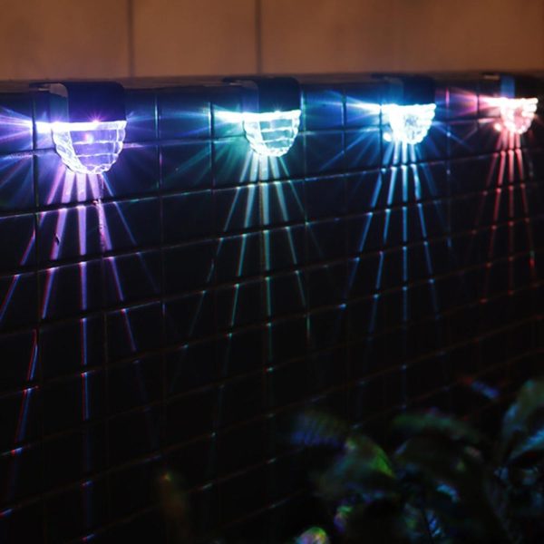 Other |   Solar Outdoor Courtyard Wall Lamp Garden Landscape Decoration LEDs Solar Powered IP55 Waterproof Atmospheres Light Black LED Lighting Black