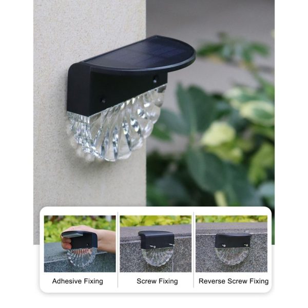 Other |   Solar Outdoor Courtyard Wall Lamp Garden Landscape Decoration LEDs Solar Powered IP55 Waterproof Atmospheres Light Black LED Lighting Black