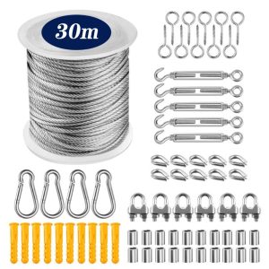 Other |   String Light Hanging Kit Stainless Steel Steel Wire Rope Heavy Duty String Lights Suspension Tool for Outdoor Garden Indoors LED Lighting Other