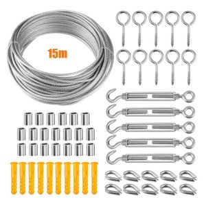 Other |   String Light Hanging Kit Stainless Steel Steel Wire Rope Heavy Duty String Lights Suspension Tool for Outdoor Garden Indoors LED Lighting Other