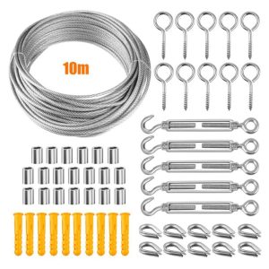 Other |   String Light Hanging Kit Stainless Steel Steel Wire Rope Heavy Duty String Lights Suspension Tool for Outdoor Garden Indoors LED Lighting Other