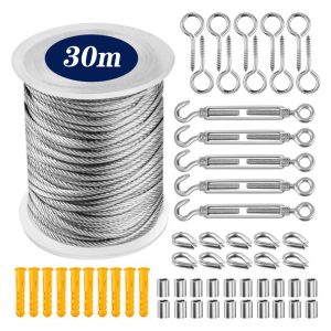 Other |   String Light Hanging Kit Stainless Steel Steel Wire Rope Heavy Duty String Lights Suspension Tool for Outdoor Garden Indoors LED Lighting Other