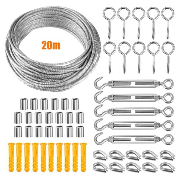 Other |   String Light Hanging Kit Stainless Steel Steel Wire Rope Heavy Duty String Lights Suspension Tool for Outdoor Garden Indoors LED Lighting Other