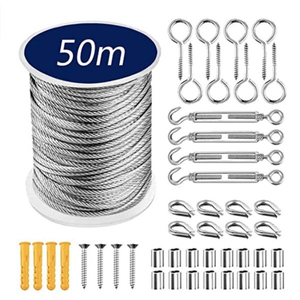 Other |   String Light Hanging Kit Stainless Steel Steel Wire Rope Heavy Duty String Lights Suspension Tool for Outdoor Garden Indoors LED Lighting Other