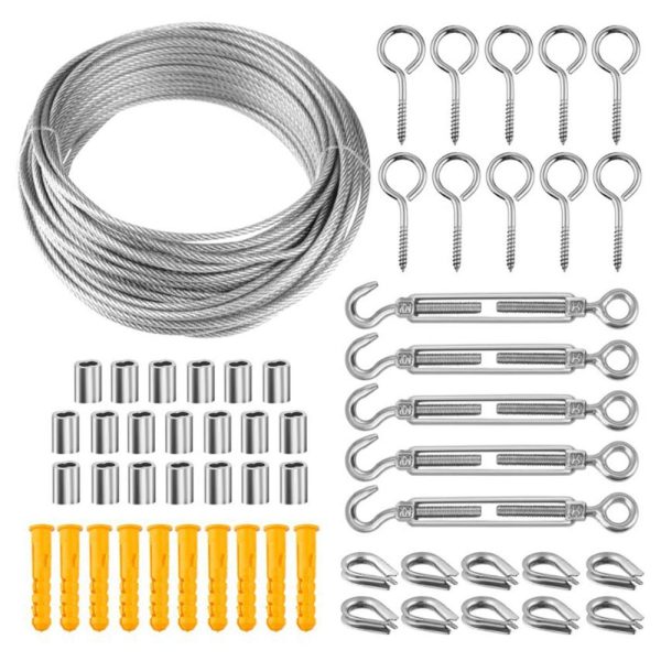 Other |   String Light Hanging Kit Stainless Steel Steel Wire Rope Heavy Duty String Lights Suspension Tool for Outdoor Garden Indoors LED Lighting Other