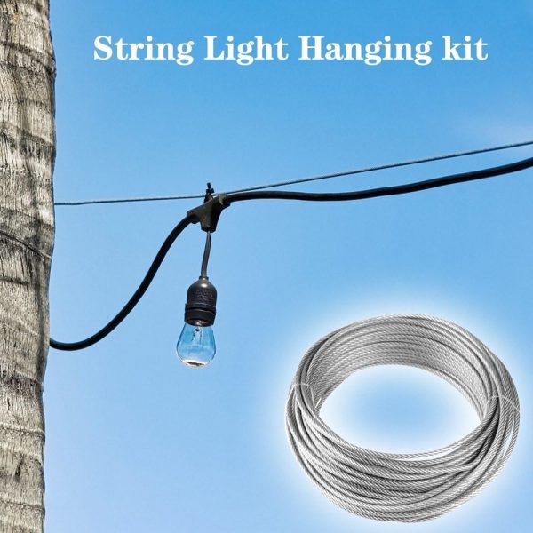 Other |   String Light Hanging Kit Stainless Steel Steel Wire Rope Heavy Duty String Lights Suspension Tool for Outdoor Garden Indoors LED Lighting Other