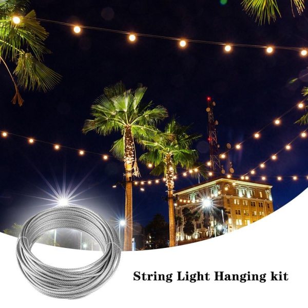 Other |   String Light Hanging Kit Stainless Steel Steel Wire Rope Heavy Duty String Lights Suspension Tool for Outdoor Garden Indoors LED Lighting Other